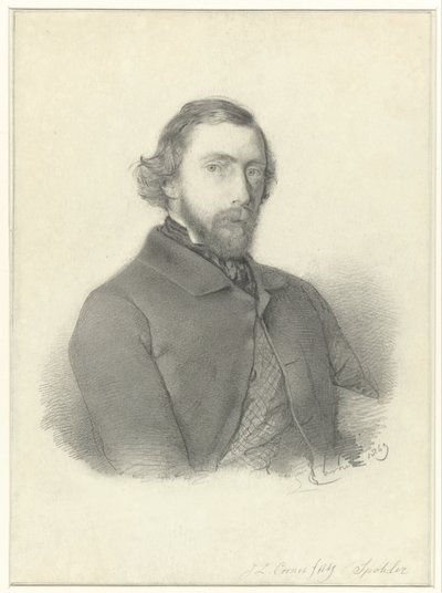 Retrato del pintor Jan Jacob Spöhler por Jacobus Ludovicus Cornet de Jacobus Ludovicus Cornet